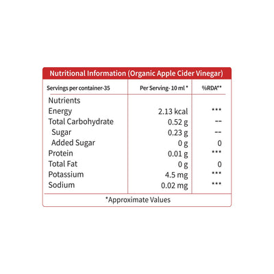 Certified Organic Apple Cider Vinegar with Mother helps in Weight loss, Blood Sugar level, and Digestion for Men & Women