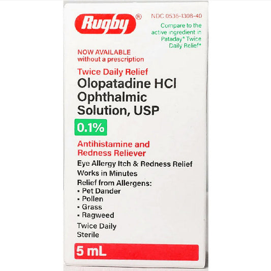 Olopatadine Ophthalmic Solution 0.1% Antistamine Eye Itch Relief Drops 5 mL - Major Labs
