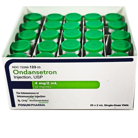 Ondansetron Injection 4 mg Per 2 mL For Nausea Relief, Preservative Free 25/Pack (RX)