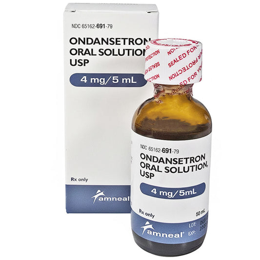 Ondansetron Liquid Oral Solution 50 mL Strawberry Flavor 4 mg/5mL (Rx)