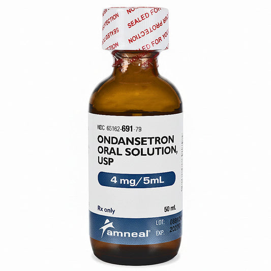 Ondansetron Liquid Oral Solution 50 mL Strawberry Flavor 4 mg/5mL (Rx)