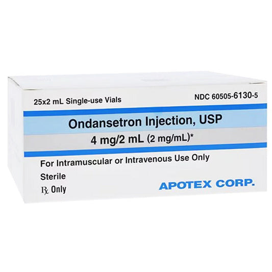 Ondansetron Injection 4 mg per 2 mL (Nausea Treatment) Single-Dose Vials(Rx)