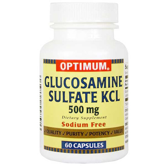 Glucosamine Sulfate KCL 500 mg Capsules, Sodium Free 60 Count