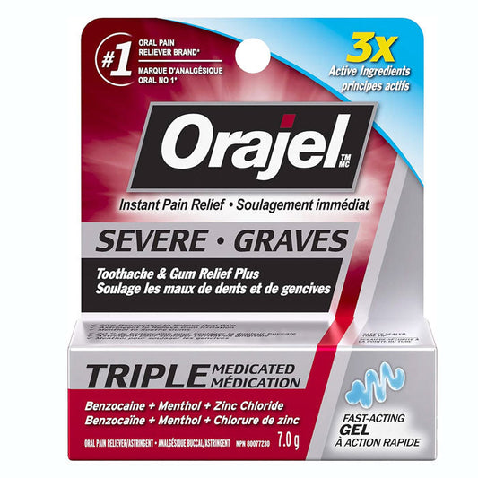 Orajel Severe Toothache & Gum Relief Plus Triple Medicated Gel