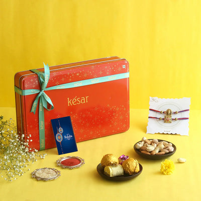 Kesar Sweets Orange Star Tin Box| Rakhi Special