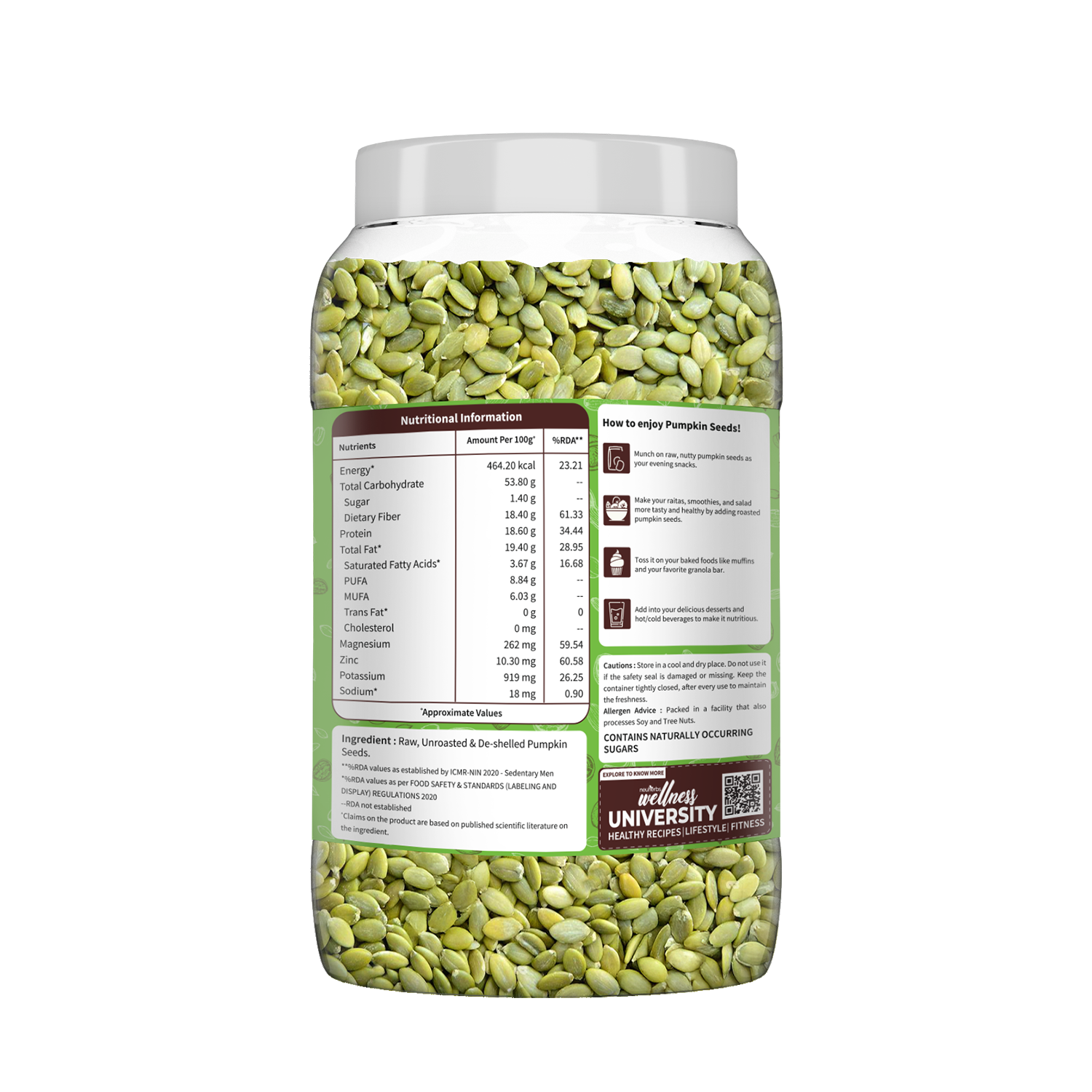 Organic Pumpkin Seeds: Raw, Unroasted for Energy Boost