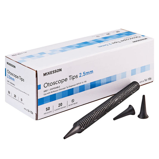 Otoscope Ear Speculum Tips 2.5mm & 4mm Length, Black, Fits Most major brand Otoscopes