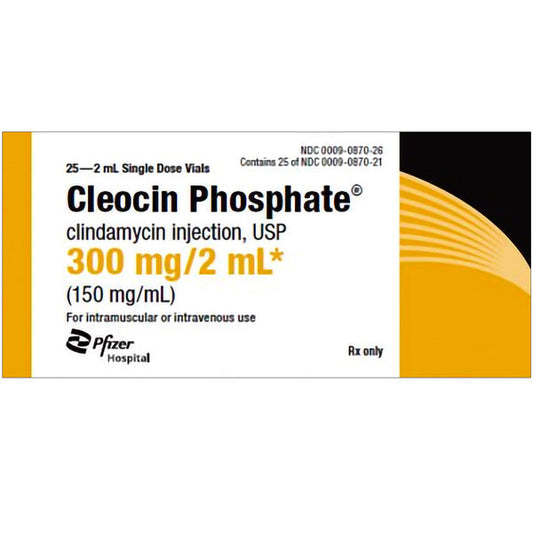 Cleocin Phosphate Clindamycin Injection 150 mg/mL Vial 2 mL x 25/Box (RX)