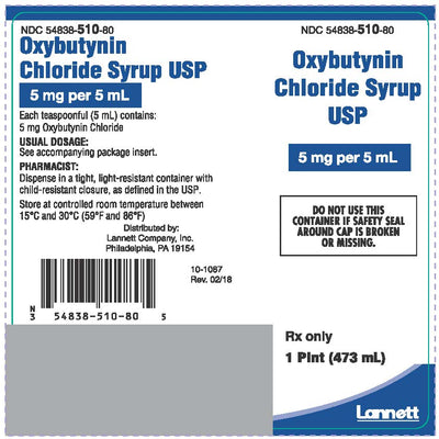 Oxybutynin Chloride Syrup 16 oz
