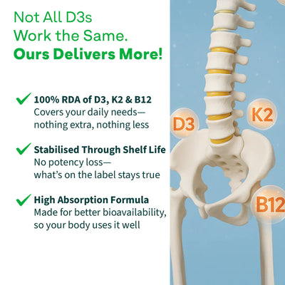 Oziva Vitamin D3, K2 & B12  - 90 Tablets