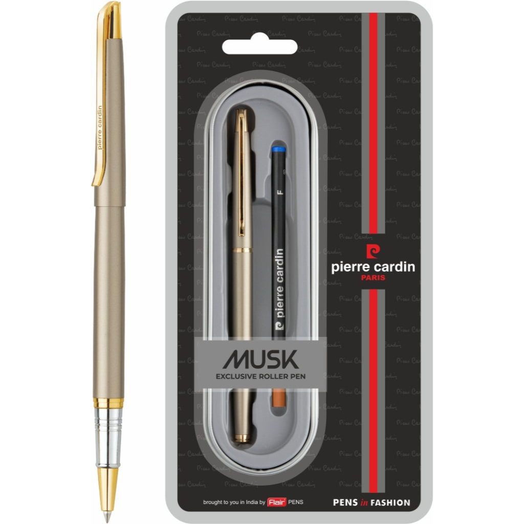 Pierre Cardin Musk Titanium Finish Exclusive Roller Pen  - Blue, Pack Of 1