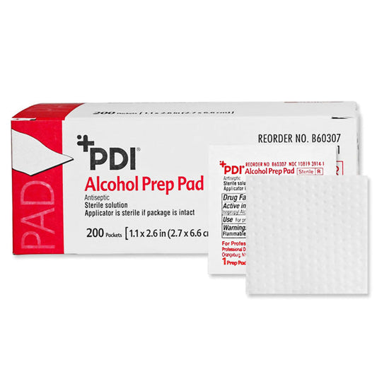 PDI Alcohol Prep Pads, Medium Sterile 200/box