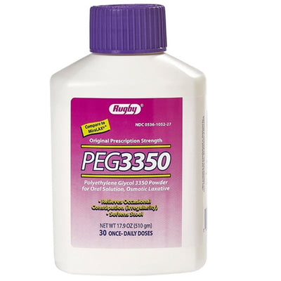 Polyethylene Glycol PEG 3350 Osmotic Laxative Powder Unflavored 17.9 oz