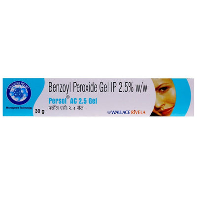 5x Benzoyl Peroxide Gel IP -2.5%W/W Persol AC 2.5 Gel - Pack of 5 - (30 gm each)