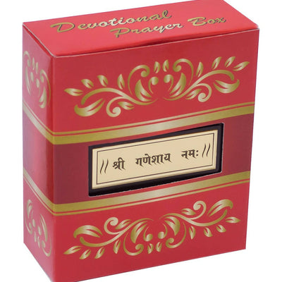 Golden Peacock 24-Ct Gold-Toned Gold Foil Ganesh Pooja Box