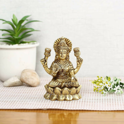 Collectible India Brass Lakshmi Goddess Statue