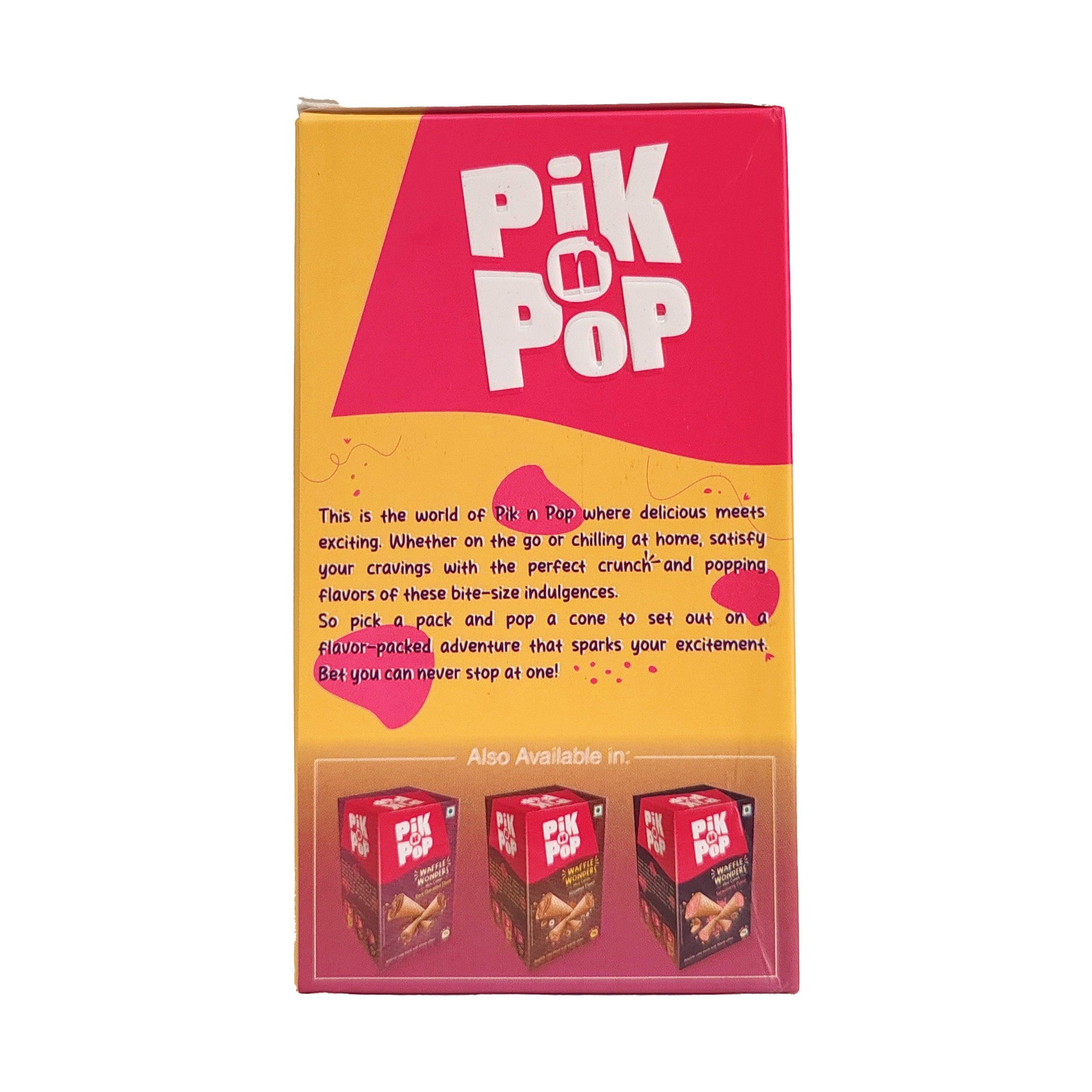 Pik n Pop Assorted Mini Waffle Cones – Pack of 4 | Hazelnut, Cappuccino, Dark Chocolate & Strawberry