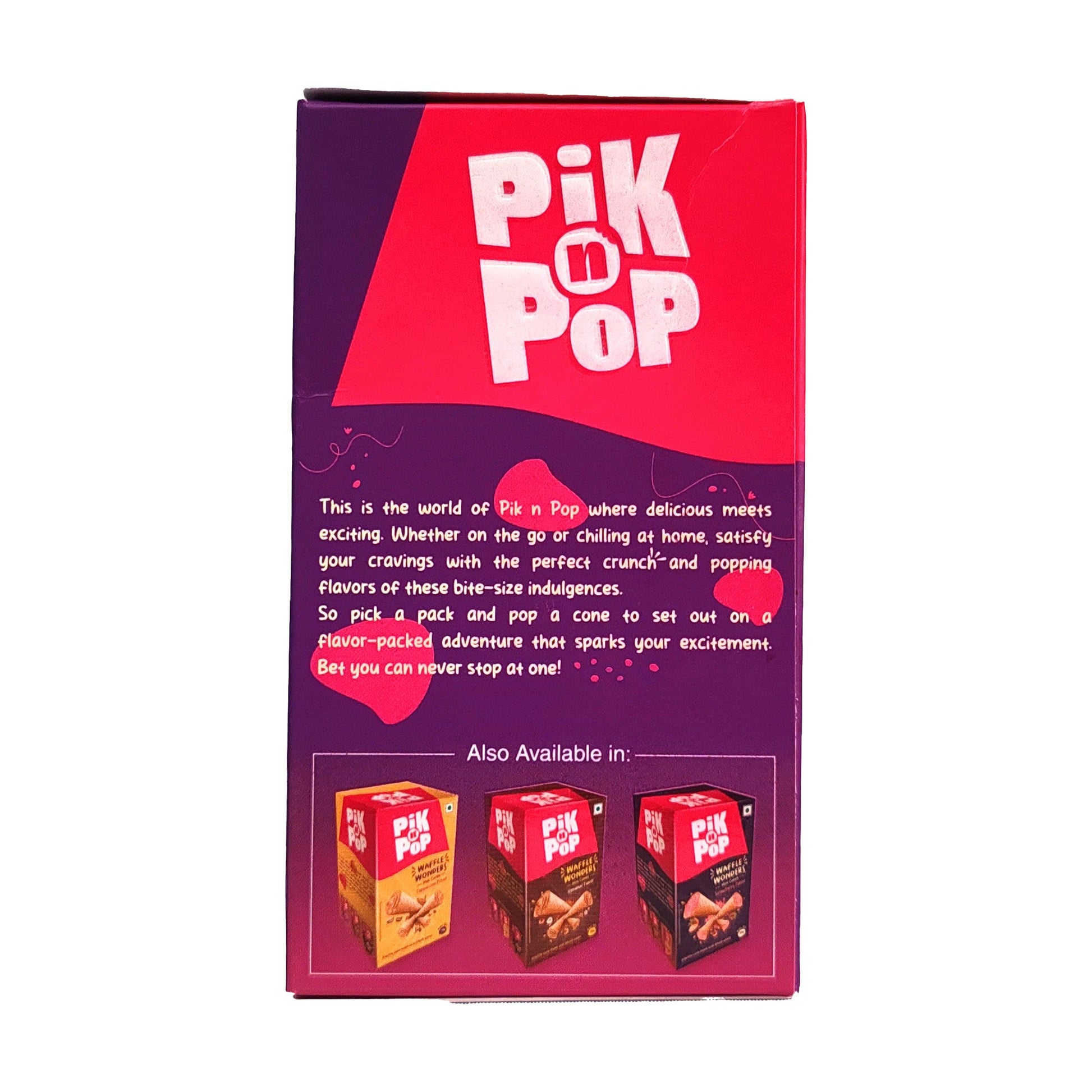 Pik n Pop Assorted Mini Waffle Cones – Pack of 4 | Hazelnut, Cappuccino, Dark Chocolate & Strawberry