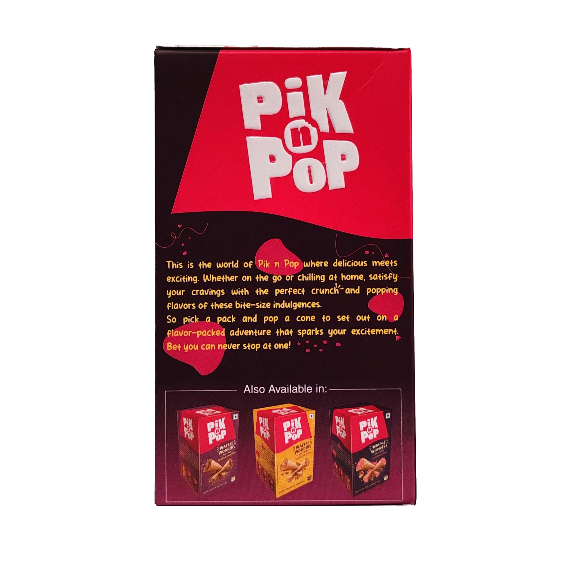 Pik n Pop Assorted Mini Waffle Cones – Pack of 4 | Hazelnut, Cappuccino, Dark Chocolate & Strawberry