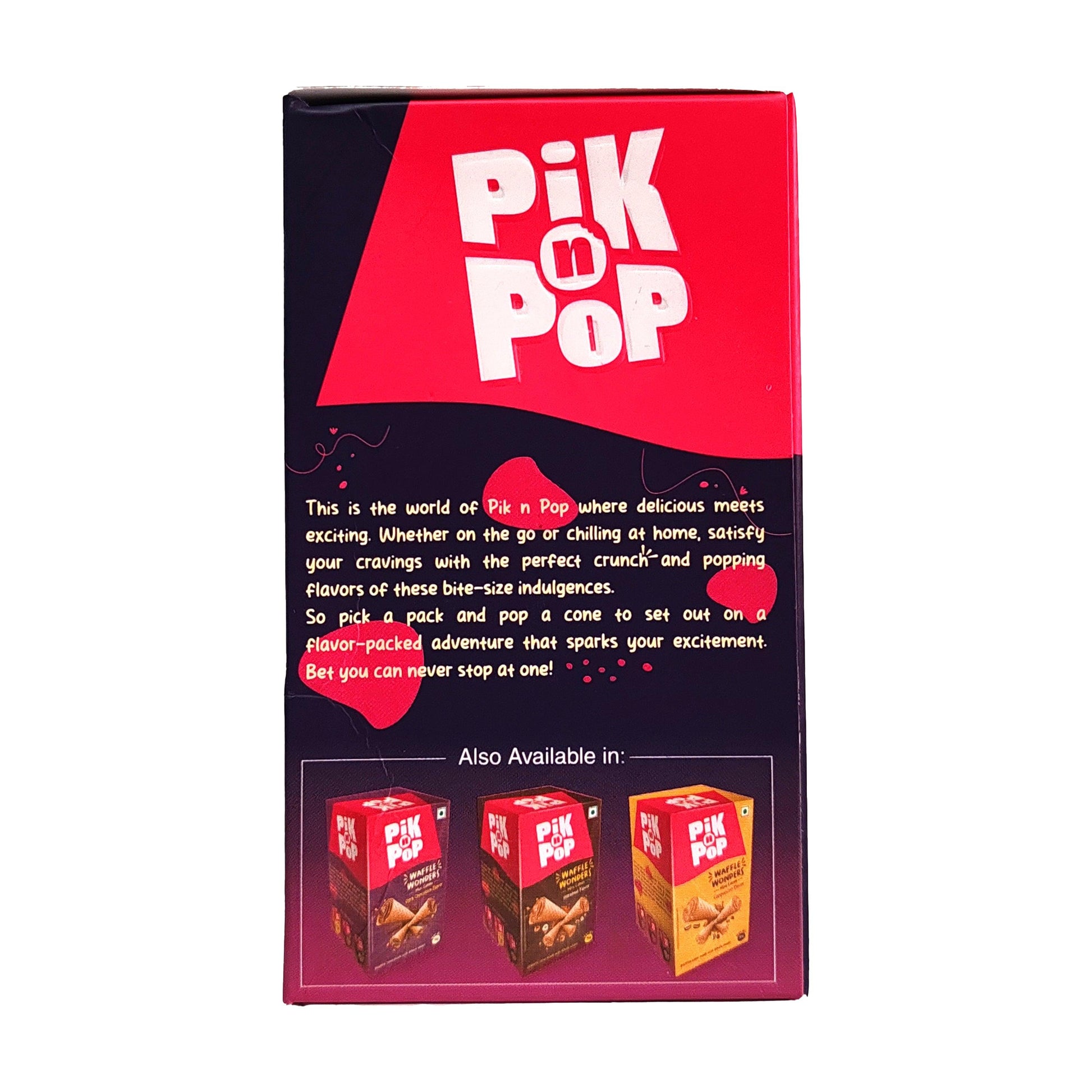 Pik n Pop Assorted Mini Waffle Cones – Pack of 4 | Hazelnut, Cappuccino, Dark Chocolate & Strawberry