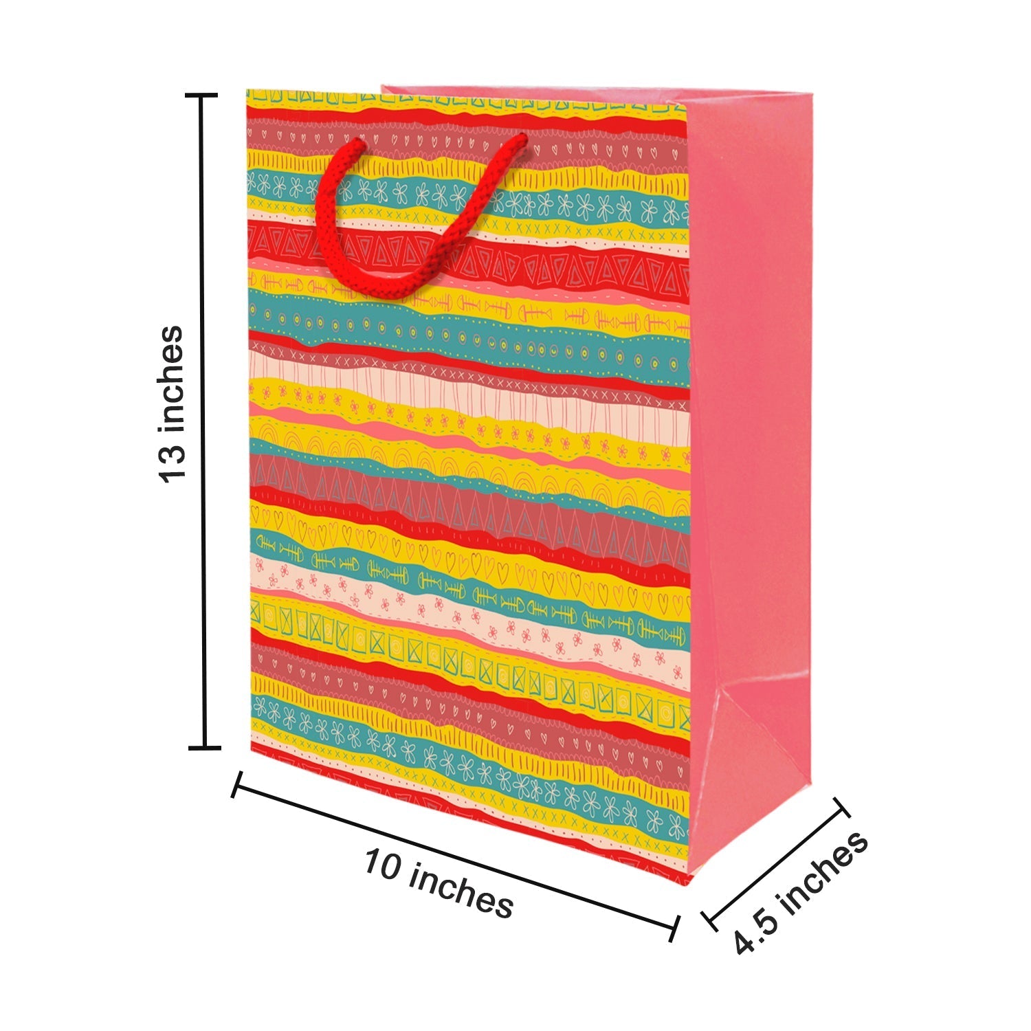 PaperPep Multicolor Festive Print 13"X10"X4.5" Gift Paper Bag