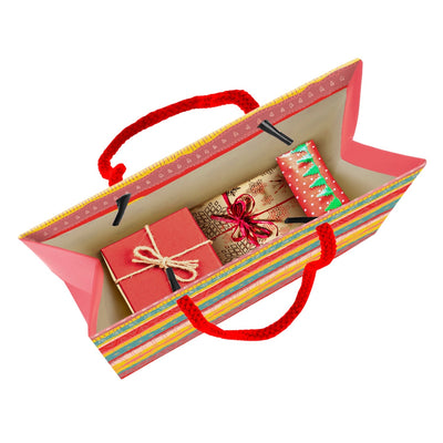 PaperPep Multicolor Festive Print 13"X10"X4.5" Gift Paper Bag