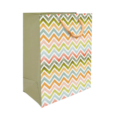 PaperPep Multicolor Zig Zag Lines Print 9"X7"X4" Gift Paper Bag
