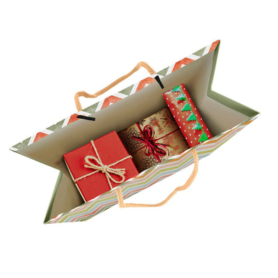PaperPep Multicolor Zig Zag Lines Print 9"X7"X4" Gift Paper Bag