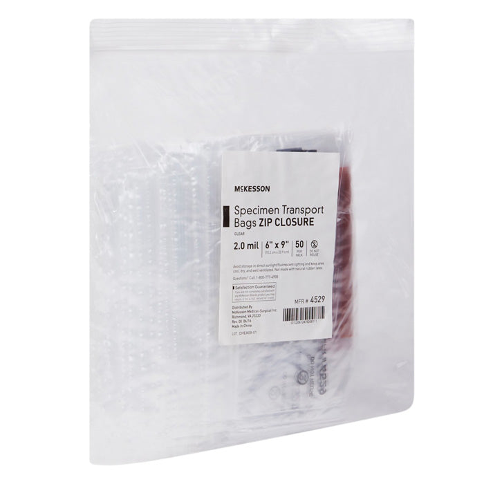 Specimen Transport Bags with Zip Lock Closure 6 x 9 Inch, 50 Count