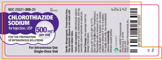 Chlorothiazide Sodium injection 500 mg Powder Vial (RX)