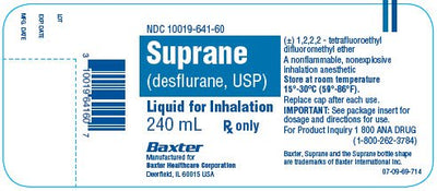 Suprane Desflurane Liquid for Anesthesia Inhalation 240 mL x 6/Case by Baxter (Rx)
