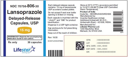 Lansoprazole 15 mg Delayed-Release Capsules by Lifestar 30 Count (RX)
