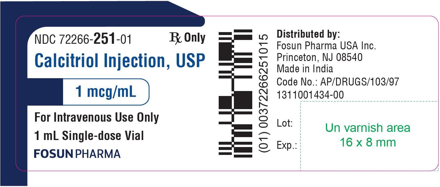 Calcitriol for Injection 1 mcg/mL Single-Dose Vials 1 mL x 10/Box (RX)
