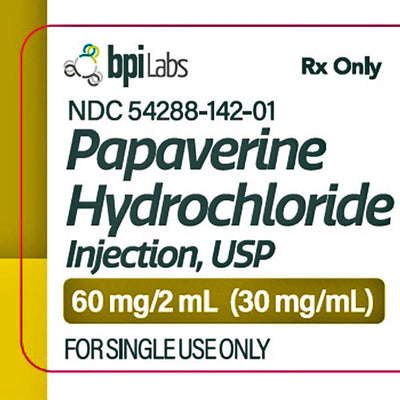 Papaverine HCL Injection Single-Dose Vials 2 mL x 10/Box by BPI Labs (RX)
