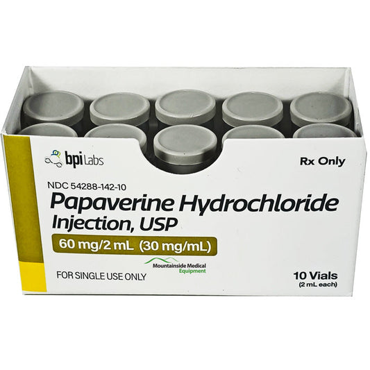 Papaverine HCL Injection Single-Dose Vials 2 mL x 10/Box by BPI Labs (RX)