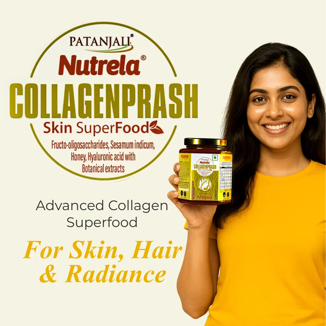 Patanjali Nutrela Collagenprash Skin Super Food Strawberry - 400 Gms