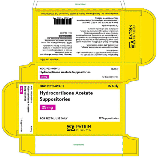 Hydrocortisone Acetate Rectal Suppositories 25mg, 12 Count (Rx)