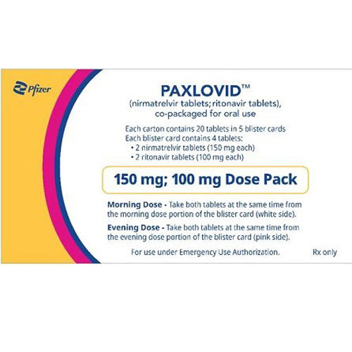 Paxlovid Tablets 150 mg; 100 mg Nirmatrelvir-Ritonavir Dose Pack (2-Packs x 10/Box)