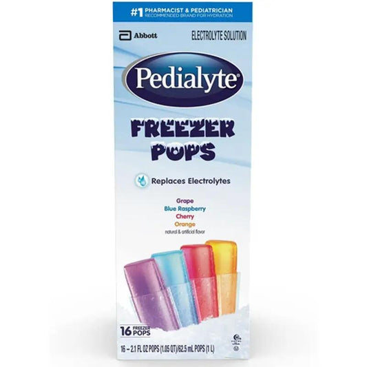 Pedialyte Electrolyte Freezer Pops 16 Assorted Flavors