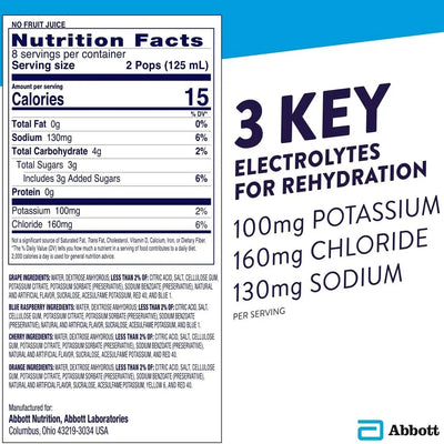 Pedialyte Electrolyte Freezer Pops 16 Assorted Flavors