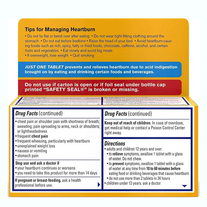 Pepcid AC Maximum Strength Acid Reducer Famotidine Tablets 20 mg, 50 Count