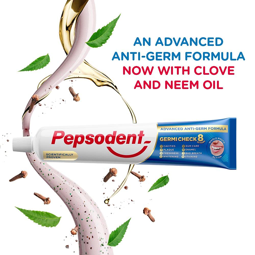 Pepsodent Germicheck Toothpaste, Fights Teeth, Gum & Tongue Germs, Prevents Cavity