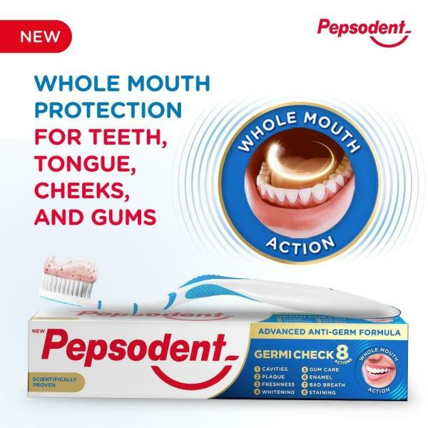 Pepsodent Germicheck Toothpaste, Fights Teeth, Gum & Tongue Germs, Prevents Cavity