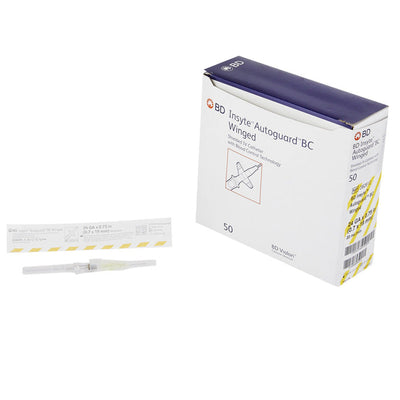 Peripheral IV Catheter 24 Gauge 3/4" BD Insyte Autoguard BC with Blood Control Push Button Safety