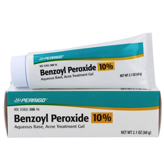 Perrigo Benzoyl Peroxide 10% Acne Treatment Gel 90 gram Tube