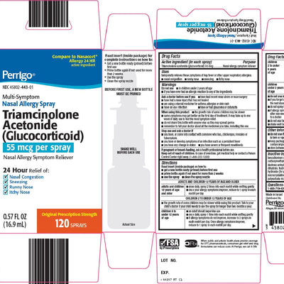 Triamcinolone Acetonide Allergy Nasal Spray, 120 Sprays (Generic Nasacort)