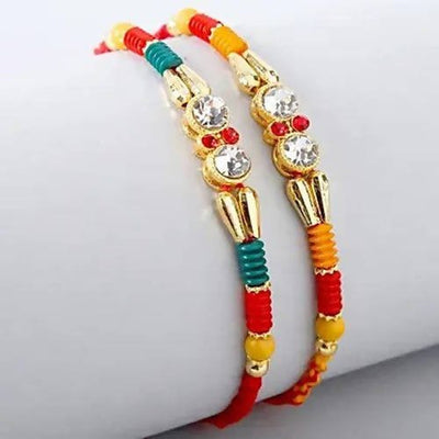 American Diamond Rakhi Set & Amul Milk Chocolates