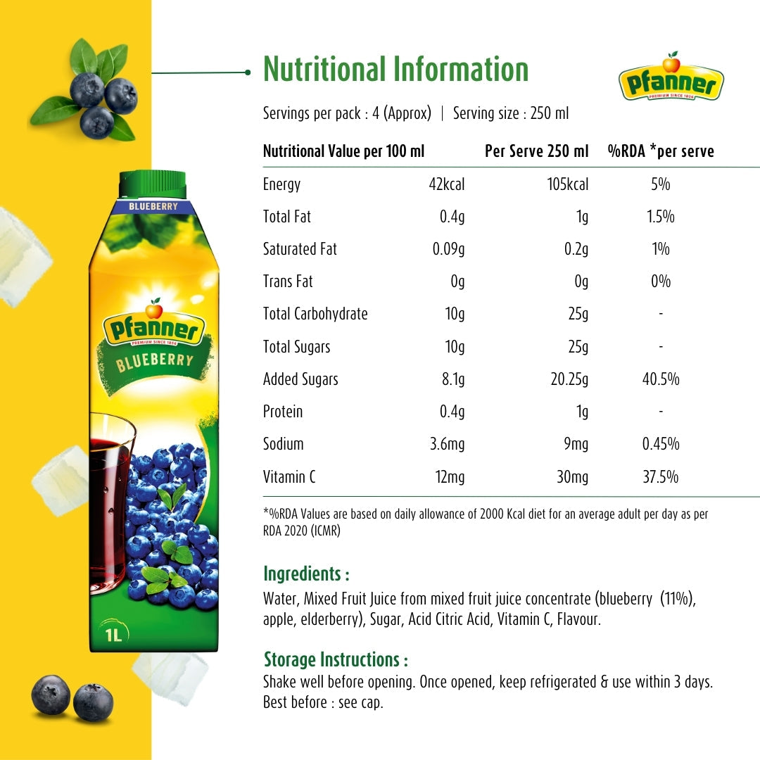 Pfanner Blueberry Juice 1L