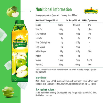Pfanner Green Apple Juice 1L