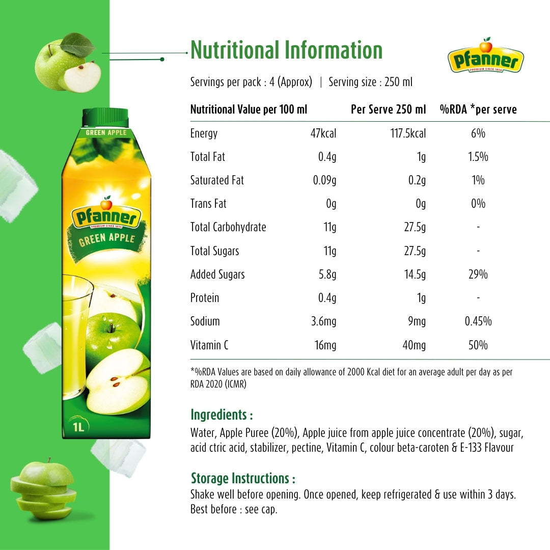 Pfanner Green Apple Juice 1L